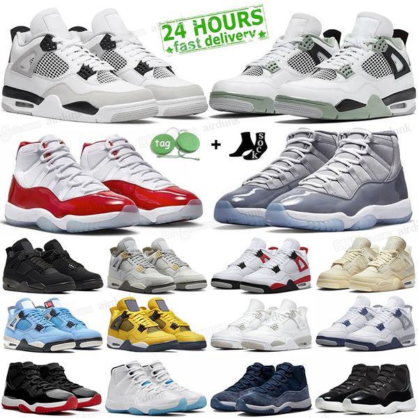 11 basketball jumpman shoes men women retro cherry 11s midnight navy cool grey bred 4s military black cat 4 sail white oreo mens trainers sp